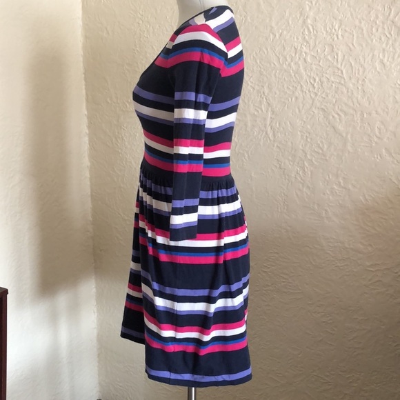 French Connection Pink Purple Blue Stripe Long Sleeve Dress 2 - Picture 2 of 6